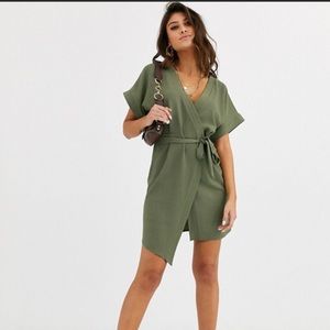 - ASOS Olive green wrap dress. Brand new